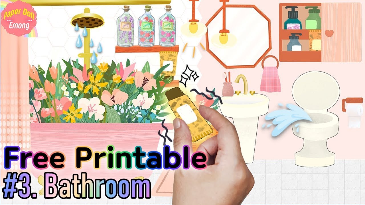 Printable Paper Doll Bedroom / Toca Boca Flower Bedroom / Quiet