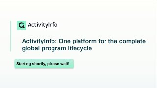 ActivityInfo : One platform for the complete global program data lifecycle