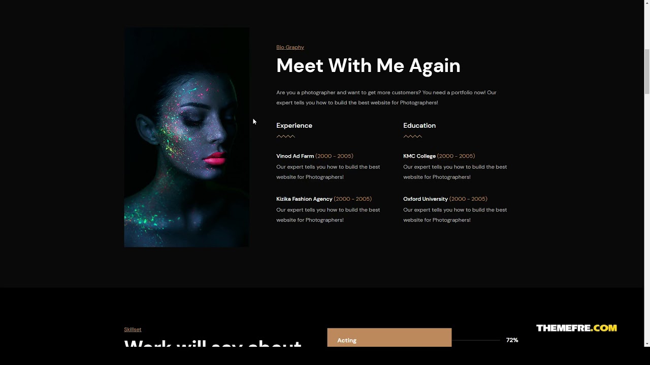Ruposhi - Actor Portfolio Html Template clean item model actor Easy Create Website