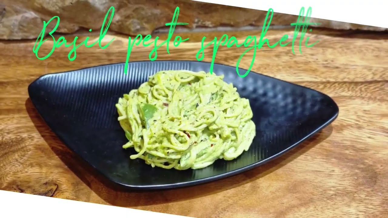 Jain Basil Pesto Spaghetti // Yummy// jain // homemade // Cheesy // By Ruchi Shah