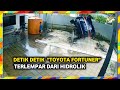 Terekam cctv toyota fortuner terlempar dari hidrolik saat dicuci