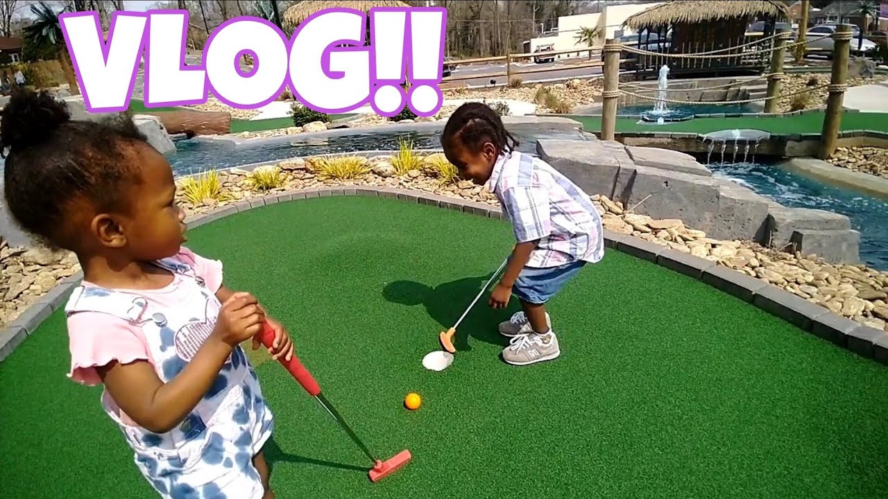 MOM VLOG + KIDS FIRST TIME PLAYING MINIATURE GOLF | BLACK FAMILY VLOGS ...