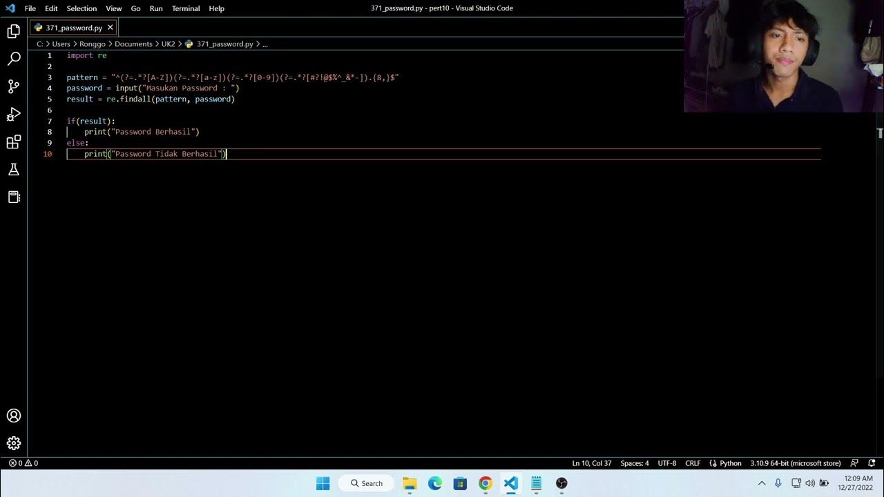 Implementasi Regex Password dengan bahasa pemrogaman Python - YouTube
