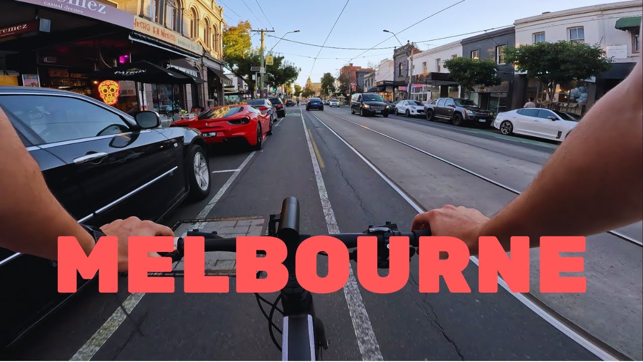 Daily bike commute in Melbourne. What it’s really like riding home from work at sunset in summer.