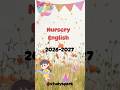 Nursery English lesson plan | Nursery whole year plan english| English nursery lesson plan