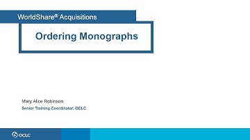 Ordering monographs