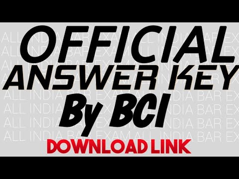 BCI release official answer key |how to download aibe XV answer key |BCI official answer key Aibe XV