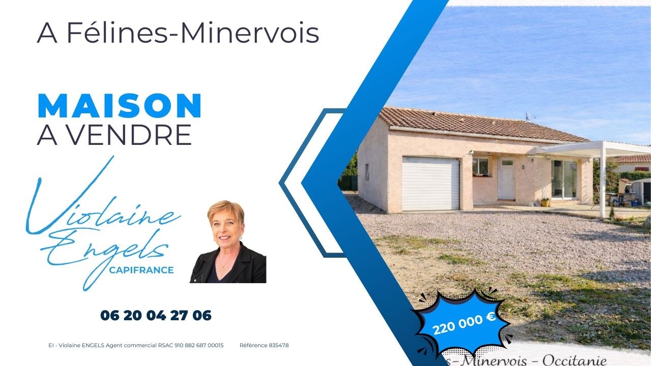 Villa de plain-pied avec jardin piscinable – Félines-Minervois (34210)