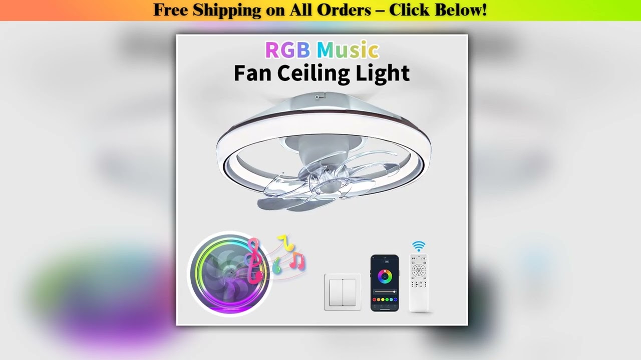 Smart LED Ceiling Fan With Light 7-blade Oscillating Fan Light APP Remote Control Ceiling Lamp Fan