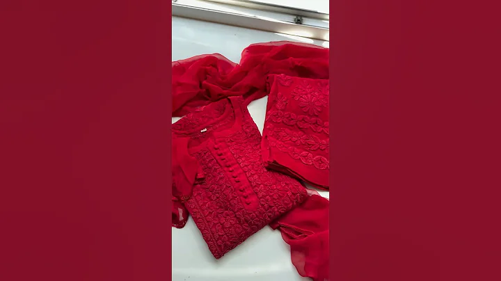Meesho Viral Red Chikankari Kurta Sets // Check my community post “link” // #meesho #ytbshorts