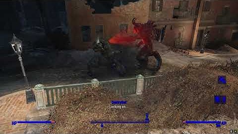 Fallout 4 : Alpha deathclaw vs Sentry bot