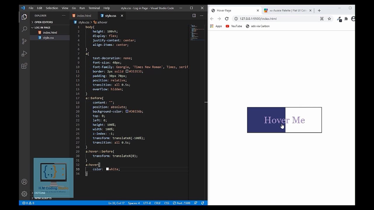 Create an Awesome Animated Button Using HTML and CSS - YouTube