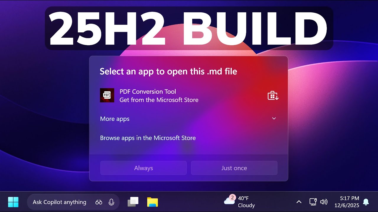最新Windows11 25H2 Let's note Core i7 New Windows 11 25H2 Build 26220.7344 – New Open With Menu, New Run