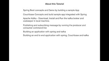 Intro of Spring Boot Couchbase Kafka