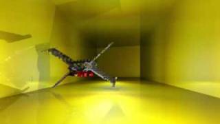 Bryce animation of starship flying through space