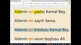 A1 - En - 2 المقارنة باللغة التركية