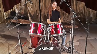 Конкурс Drummers United 2021, Алина Еникеева, 23 года, КиШ - Лесник drum cover