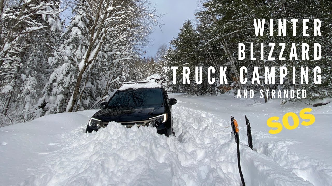 Blizzard Winter Truck Camping and Stranded. (Subtitles On) 위험했던 캠핑.
