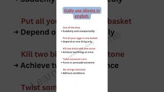 Daily use Idioms in english