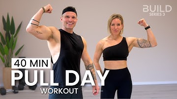 40 min Pull Workout with Weights - Back and Biceps Workout: DAY 19 / Build Series 3
