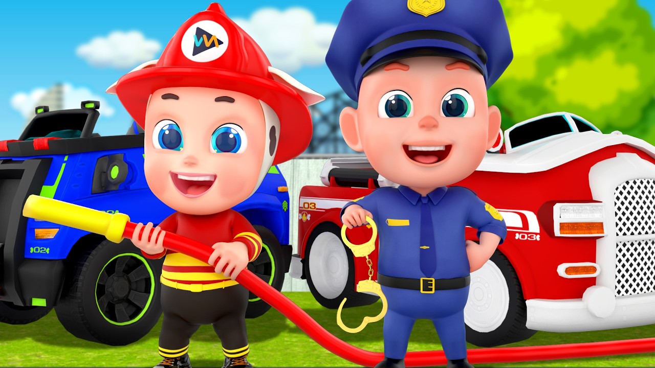 👮Police Officer vs. Firefighter👩‍🚒| Job and Career Song | Rosoo Nursery Rhyme & Kids Songs