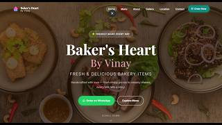 Bakery Website Design | HTML CSS JavaScript Project | Bakery Shop Website UI