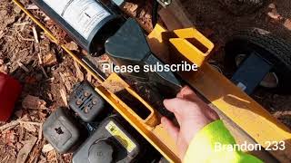 Removing the wedge from my county line 25 ton log splitter for sharpening.