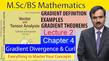 Gradient Divergence and Curl | Lecture 2 | Vector and Tensor Analysis |  BS/MSc Mathematics Lectures