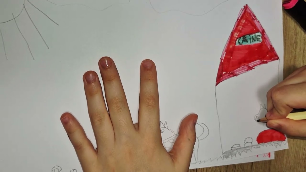 Casuța cățeilor de la țară - cum sa desenezi un caine