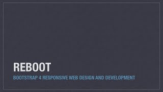 Bootstrap 4 (Alpha 6) content: Reboot
