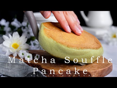 Japanese Matcha Souffle Pancake With One Egg | Two Plaid Aprons