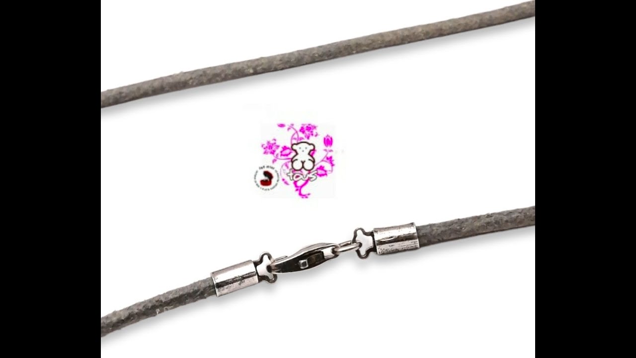 Gargantilla TOUS Original piel color gris terminal Osos Plata Fina 925 ACEROJOYASMEX y RyV Joyas