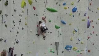 Winning Climb in Boys Youth D at the Youth Color Climbing Festival 2016
