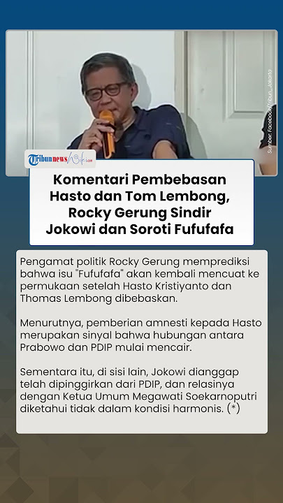 Rocky Gerung Sindir Jokowi dan Akun Fufufafa, Usai Hasto Bebas: PDIP Makin Dekat ke Prabowo?