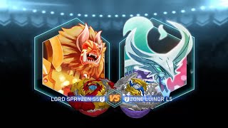 Lord Spryzen S5 VS Zone Luinor L5!! | Beyblade Burst App!