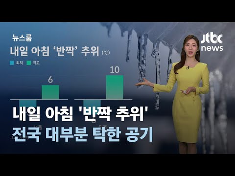 날씨 내일 아침 반짝 추위 전국 대부분 탁한 공기 JTBC 뉴스룸 