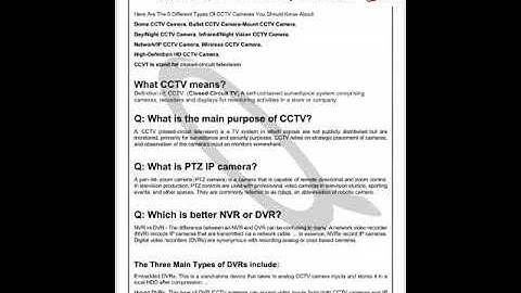 CCTV related questions and answers.