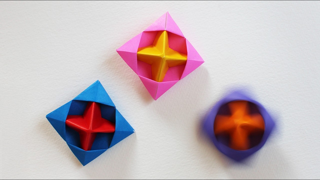 🌀 Origami Trottola che Gira Davvero! | Facile per Bambini | Stile Beyblade | 2 Fogli | Spinning Top