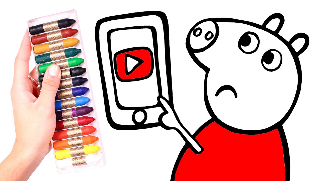 ⁣Dibuja y Colorea a Peppa Pig con su Iphone 📲🐷 Dibujos animados