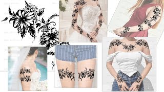 نقشة زهرة الكركديه  يمني انيق جدا وبسيط موضة 2022   Unique and beautiful henna design for bridal screenshot 5