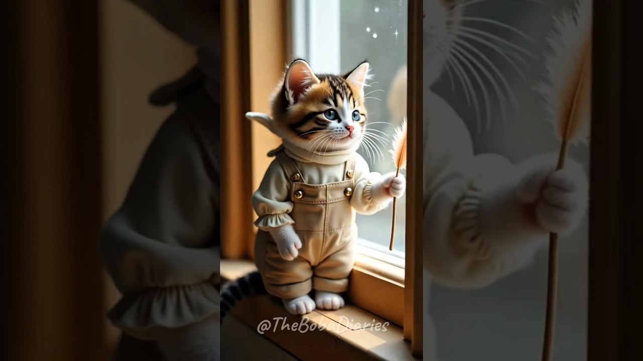 Tiny Cat’s Adorable Cleaning Routine Will Melt Your Heart 🧹