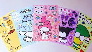 [ToyASMR] 💸Decorate with Sticker Book Hello Kitty, Kuromi, Melody, Pompompurin #paperdiy #sanrio🎀