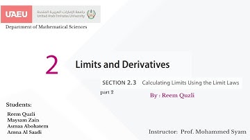 calculus 1 - section 2.3 Calculating Limits Using The Limit Laws - part 2