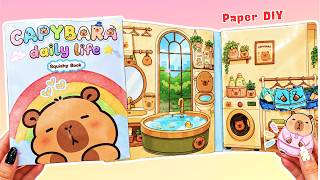🐹Paper DIY🐹Capybara Daily Life Paper Squishy Book | asmr + tutorial