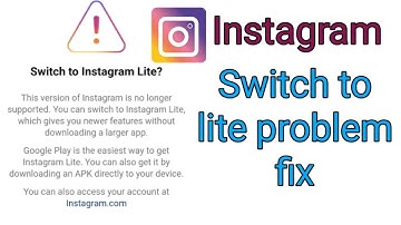 How to fix switch to Instagram lite