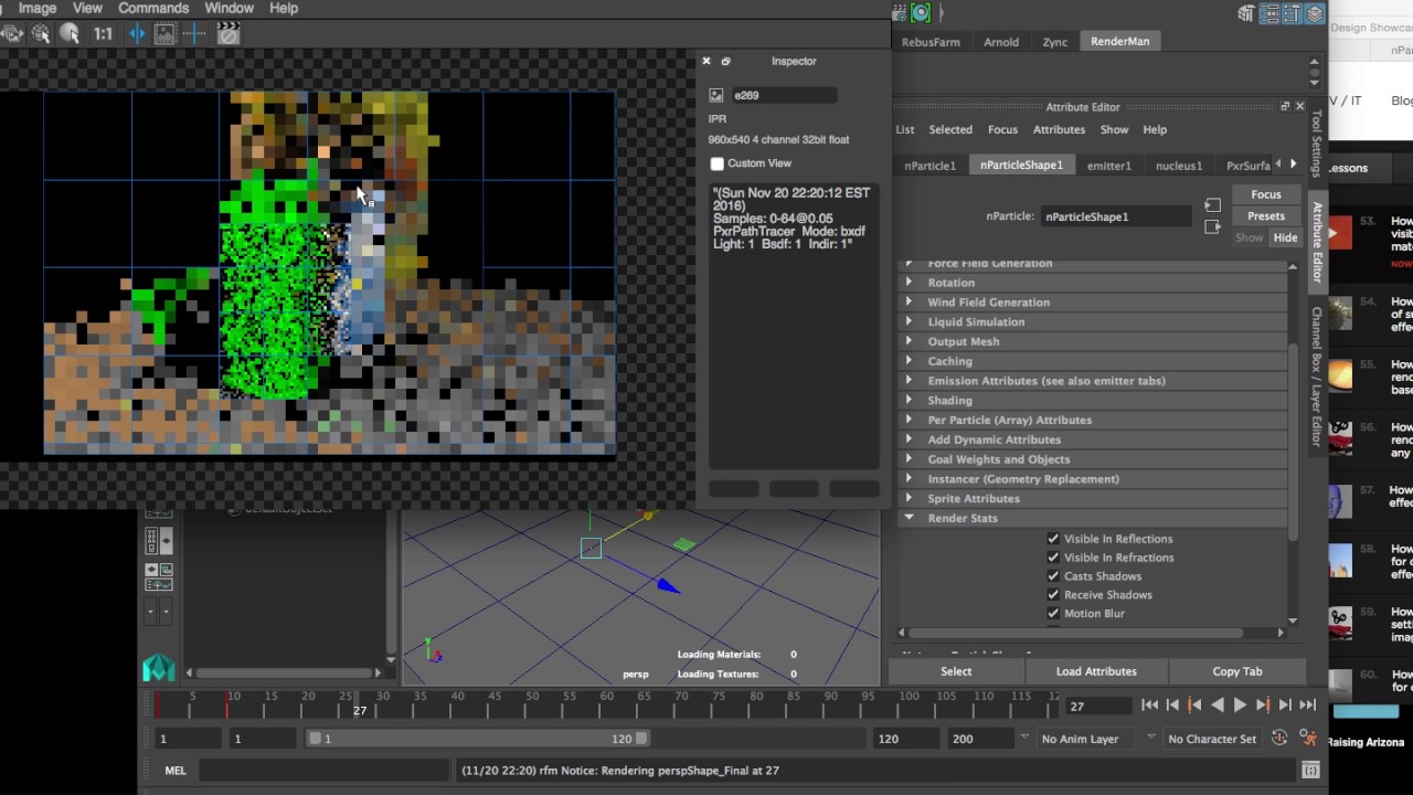 nParticles not rendering behind glass - Renderman 21 & Maya - YouTube