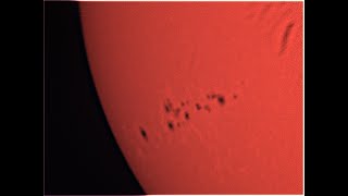 SEVERAL SUNSPOTS THROUGH TELESCOPE (70 mm)- 05/20/2023