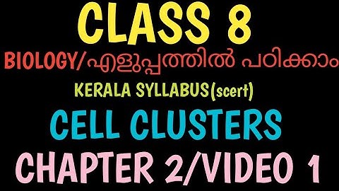 Kerala Syllabus Class 8 Biology Ch 2 Cell Clusters... EASY EXPLAIN BASED ON VICTERS CHANNEL