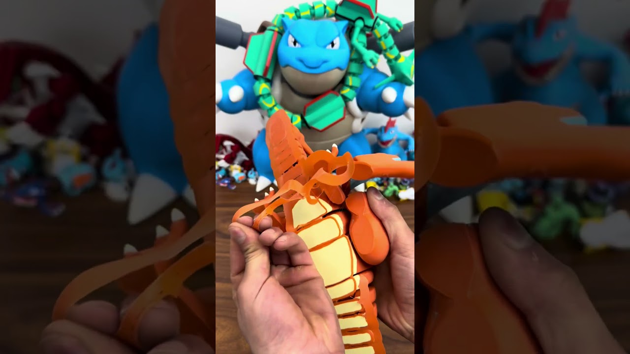 3d printing an articulated charizard!!!!!!!     