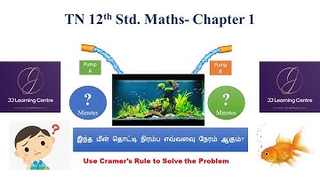 Class 12 | Maths |  A fish tank can be filled in 10 minutes | tamil Explanation #12th Maths
